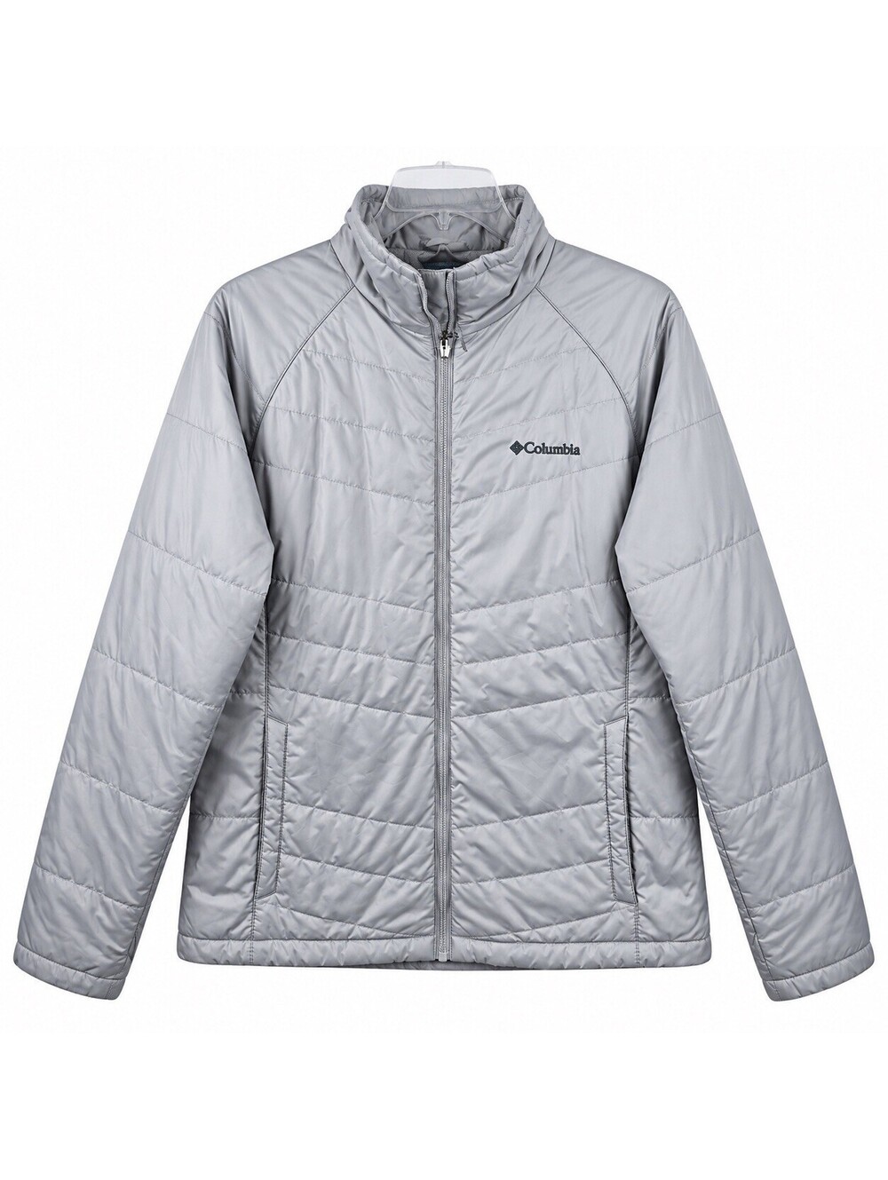 Columbia Omni-Heat Interchange Women's Jacket L Gray Puffer Quilted Insulated